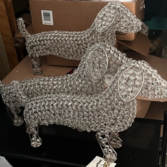 CRYSTAL BLING DACHSHUND Life size STATUE - Picture 2 of 2